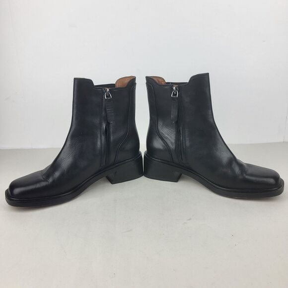 Franco Sarto Chelsea Black Leather Ankle Boots Size 6M - Picture 10 of 15